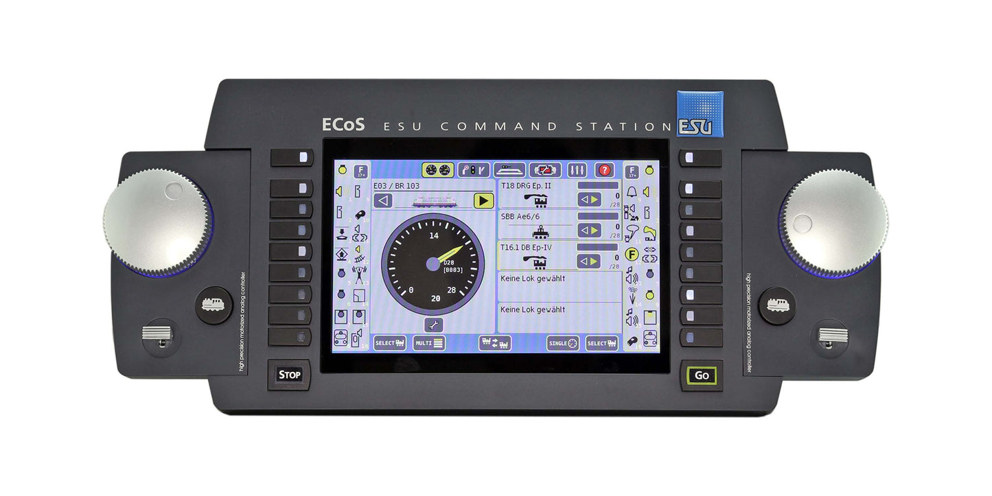 Zentrale ECoS 2.5 , 6A, 7" TFT Display, Capacitive Touch, MM/DCC/SX/M4, Netzteil 90-240V Euro, Ausgang 15V-21V 150W, DE Handbuch