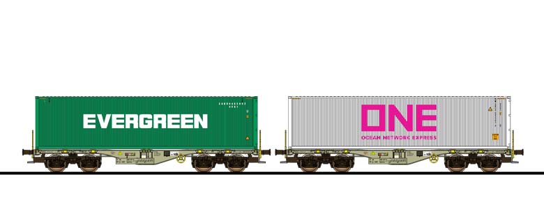 ESU Sgmmns H0 Containerwagen Engineering Edition