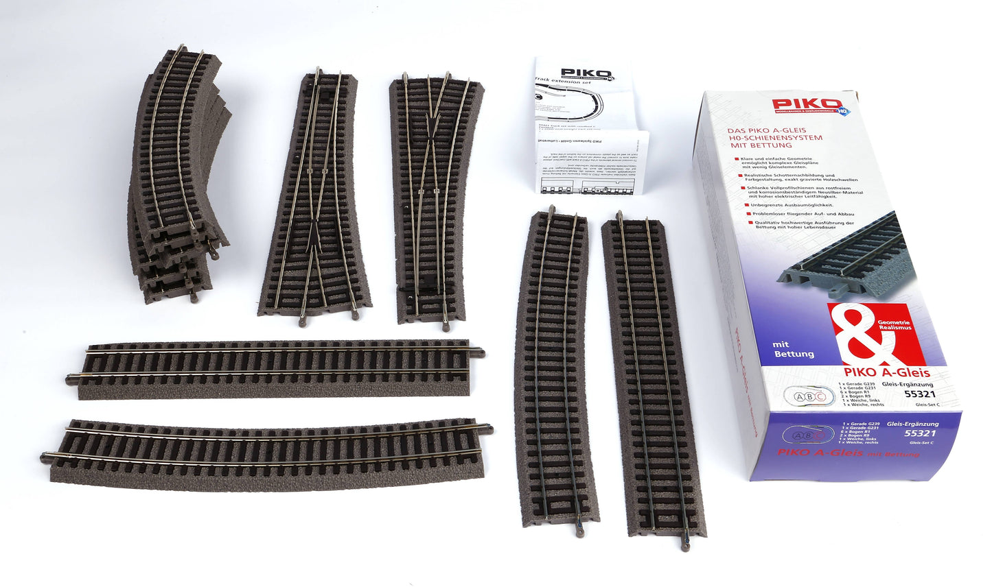 PIKO A-Track w. Roadbed Set C 55321