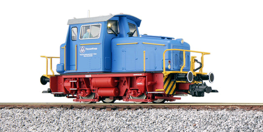 ESU 31431 – Dieselloc KG 230 B ThyssenKrupp blauw – H0 Sound (Tijdperk V)