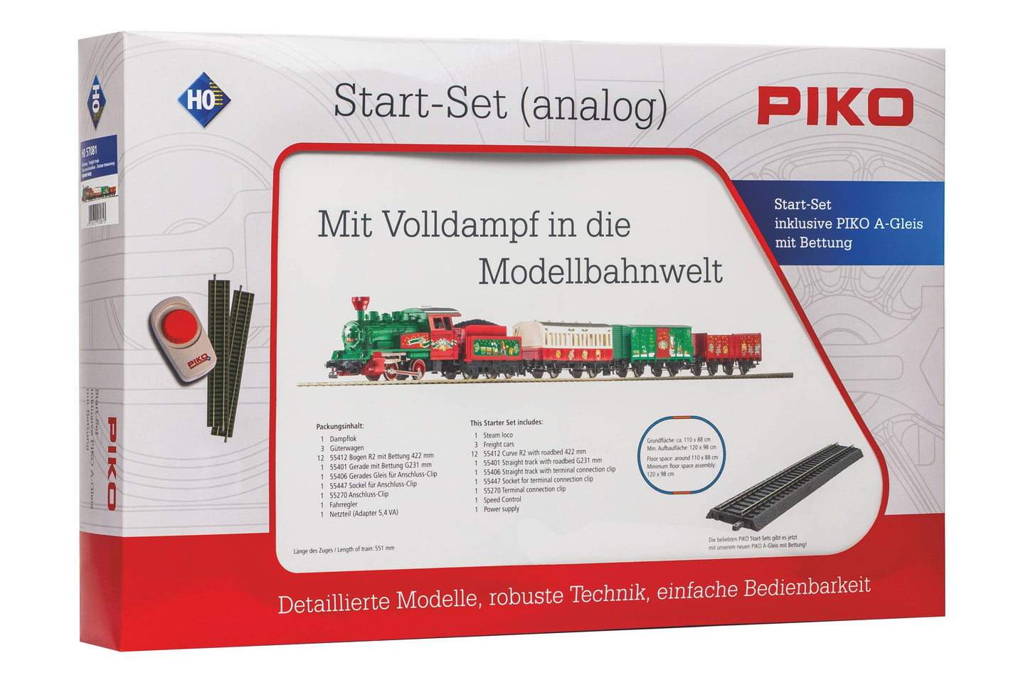 PIKO H0 Starter Set Kerst Stoomlocomotief 57081