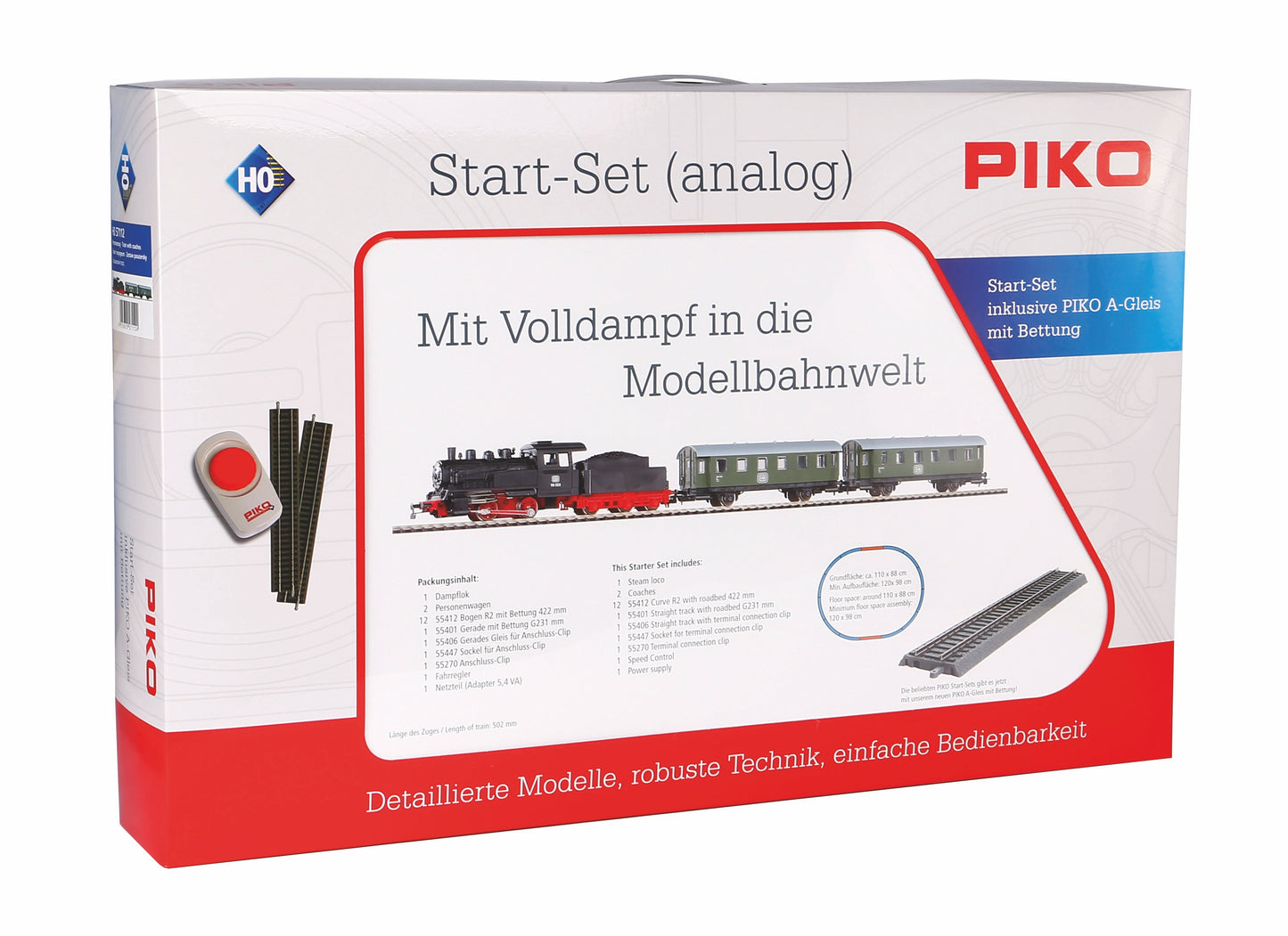 PIKO Starter Set Passagierstrein DB Stoommachine + Tender 57112