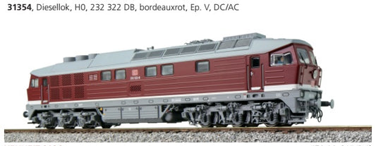 ESU 31354 BR 232 322 DB Ludmilla H0 diesellocomotief, oudrood
