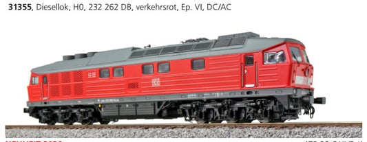ESU 31355 BR 232 262 DB Ludmilla H0 diesellocomotief, verkeersrood