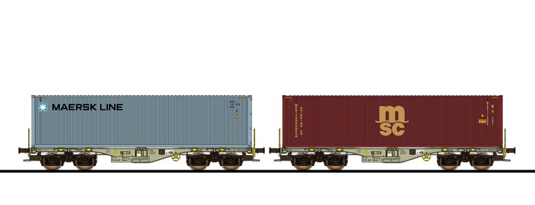 ESU Sgmmns H0 Containerwagen Engineering Edition