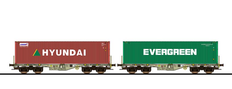 ESU Sgmmns H0 Containerwagen Engineering Edition