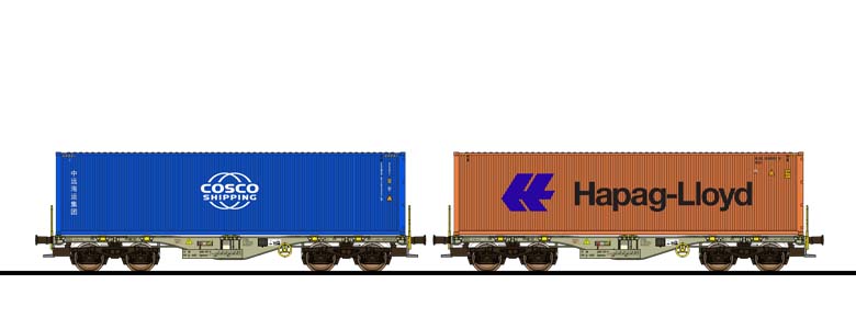ESU Sgmmns H0 Containerwagen Engineering Edition