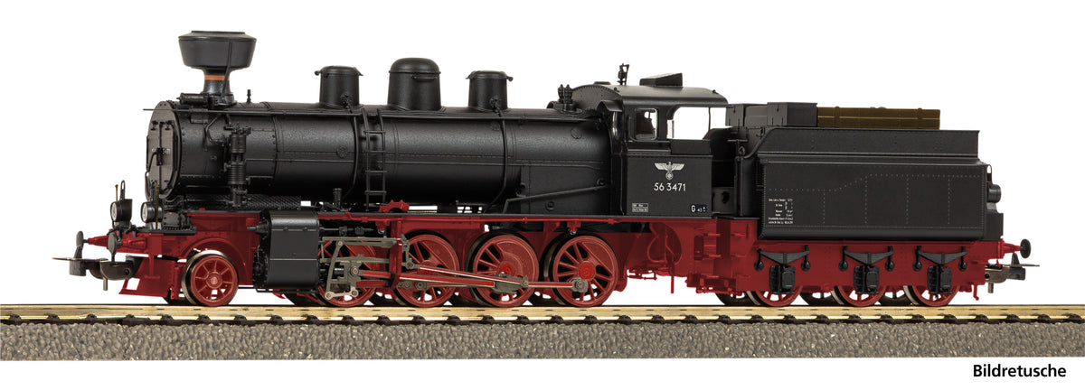 PIKO H0 Sound stoomlocomotief BR 56.34-35 DRB II met Kobelschoorsteen, bedrijfsnummer 56 3471, Tijdperk II